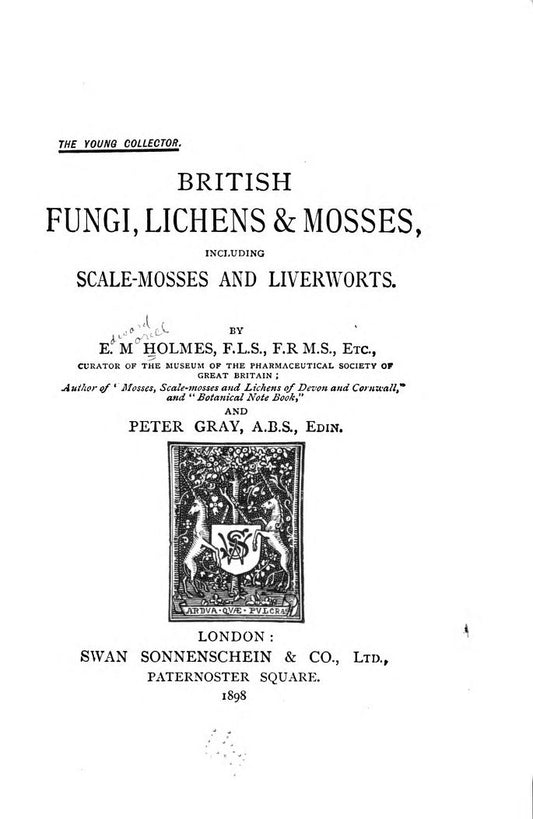 British fungi, lichens & mosses, including scale-mosses and liverworts