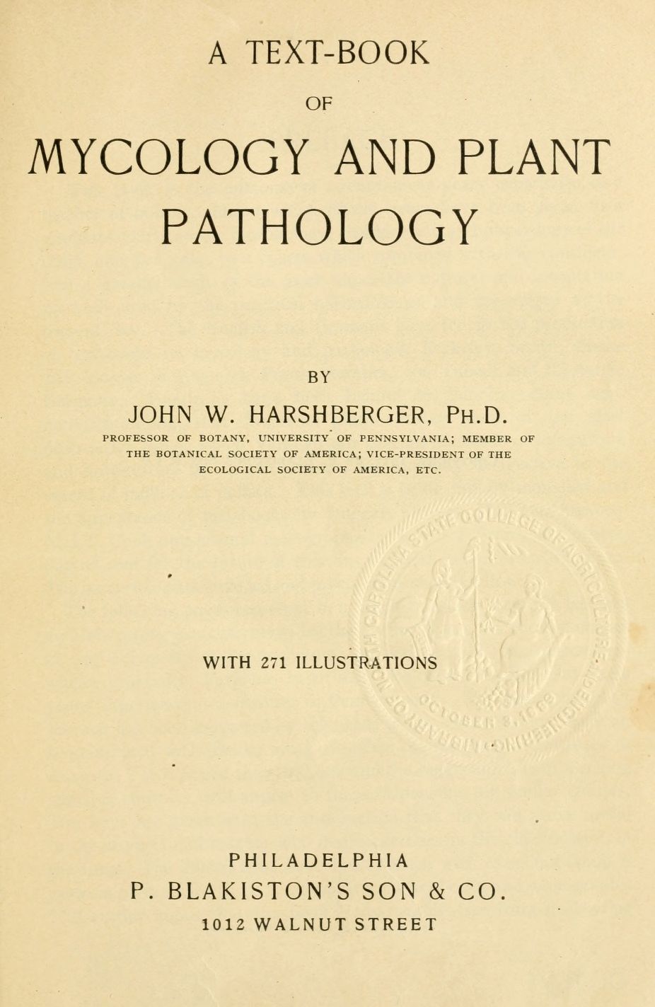 A text-book of mycology and plant pathology